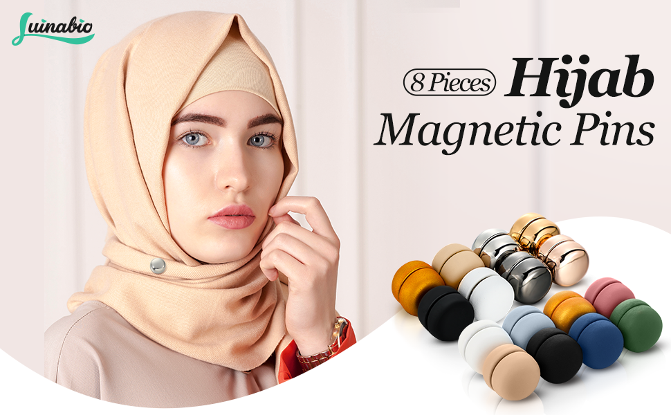  Imanes Hijab, 16 pines Hijab para mujeres, pines magnéticos multiusos con fuerte imán, botones magnéticos coloridos para ropa, alfileres de seguridad para bufandas, alfileres para vestir