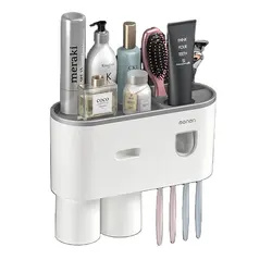 Soporte magnético para cepillo de dientes, accesorios de baño, dispensador automático de exprimidor de pasta dental