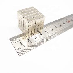 Imán de neodimio de tierras raras de alta calidad N35, cubos magnéticos permanentes de plata, materiales magnéticos magnéticos de oro