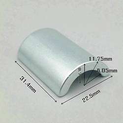 Fuerte forma de arco, segmento de neodimio medio redondo, imán de ndfeb arqueado unido, imán de neodimio de motor de subwoofer resistente a la oxidación