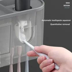 Soporte magnético para cepillo de dientes, accesorios de baño, dispensador automático de exprimidor de pasta dental