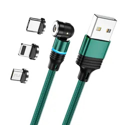 El cable magnético 3 en 1 nylon trenzó el tipo barato de alta calidad cable del usb del precio de c para los teléfonos móviles