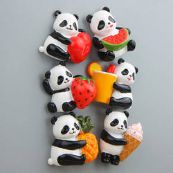 Lindo Panda adornos artesanales adhesivos decorativos imanes para puertas de refrigerador imanes de nevera Panda