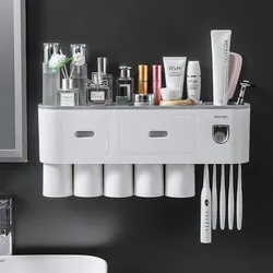 Soporte magnético para cepillo de dientes, accesorios de baño, dispensador automático de exprimidor de pasta dental